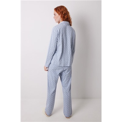 Pijama camisero largo algodón rayas Snoopy