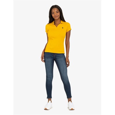 SPLIT NECK RIBBED POLO SHIRT