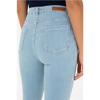Kadın Açık Mavi Skinny High Waist Fit Jean Pantolon