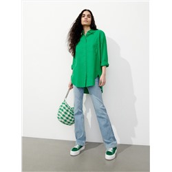 Oversize-Hemdbluse aus Baumwolle
