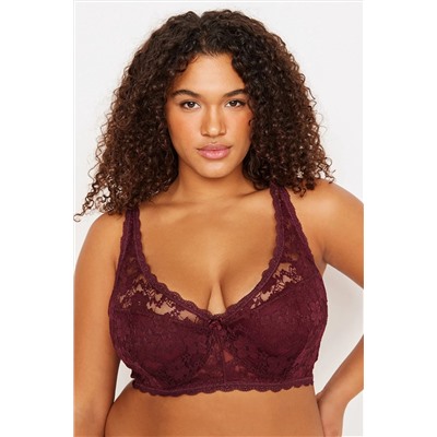 Trendyol Curve Bordo Dantelli Toparlayıcı Sütyen TBBAW23CW00003