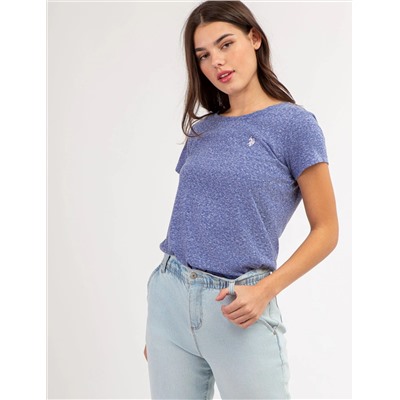 TWIST NECK SNOW YARN T-SHIRT