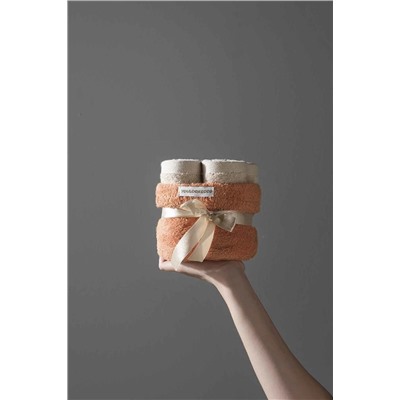COTTONMANIA Carmine Bouquet Desert Ekstra Yumuşak Özel Tasarım Modern Pamuk Sepetli Hediye Misafir Havlusu H000033
