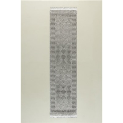 Laura Saçaklı Halı - Gri - 80x300 cm