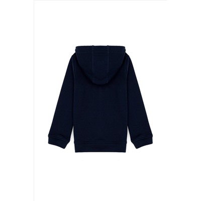 Çocuk Lacivert Basic Kapüşonlu Sweatshirt