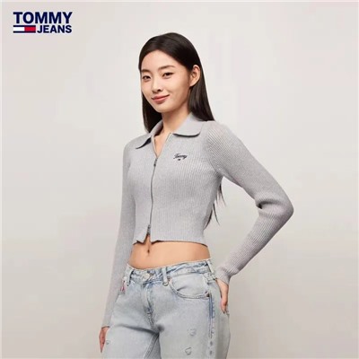 Укороченный кардиган на молнии с воротником - поло Tomm*y Jeans