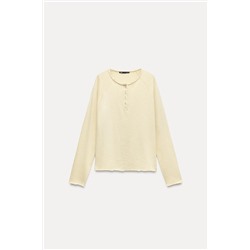 WASHED SLUB COTTON T-SHIRT