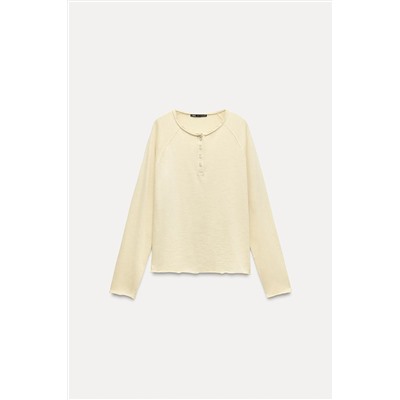 WASHED SLUB COTTON T-SHIRT