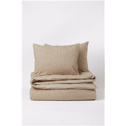 Plumeti-weave Double/king Duvet Cover Set Beige