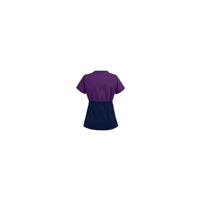 UA Best Buy Scrubs Color Block Empire Waist Mock Wrap Scrub Top