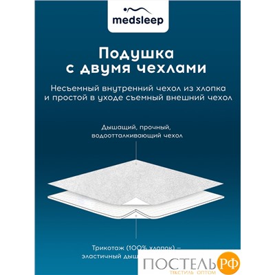 MedSleep МЕМОРИ ЭРГО АЭРО бел Подушка анатомическая 67x42x11, 1 пр., плстр/пенополиуретан