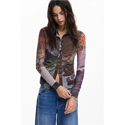 Camiseta manga larga bosque otoñal