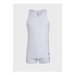U.S. Polo Assn. Erkek Beyaz Pamuklu Modal 2'li Atlet & Boxer Set U9S1P1O9L9