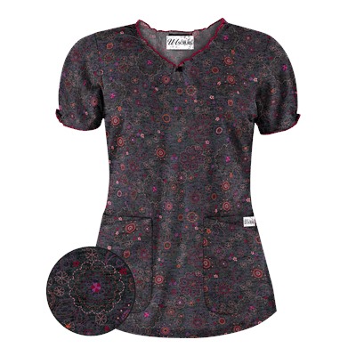UA Soft Stitch Black Scrub Top
