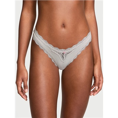 Lace-Trim Brazilian Panty