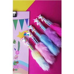 ciceklidukkanonline Unıcorn 6 Renkli Peluş Tükenmez Kalem BPU2154
