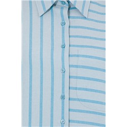 Kadın Mavi Uzun Kollu Gömlek