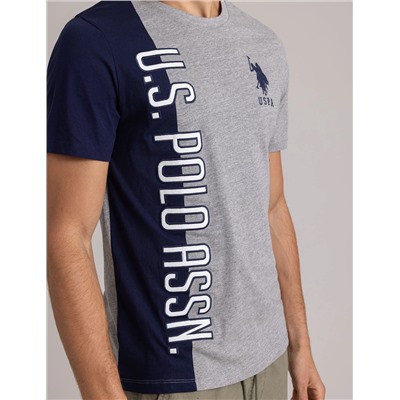 VERTICAL U.S. POLO ASSN. GRAPHIC COLORBLOCK T-SHIR