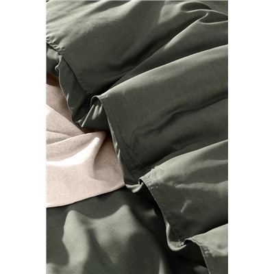 Loire Tek Kişilik Tencel Nevresim Takımı ( TENCEL™ ) - Haki