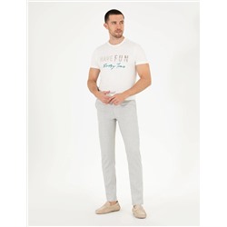 Gri Keten Karışımlı Jogger Kumaş Pantolon