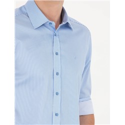 Mavi Slim Fit Uzun Kollu Gömlek