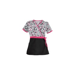 UA Nature's Heart Silver Mock Wrap Scrub Top
