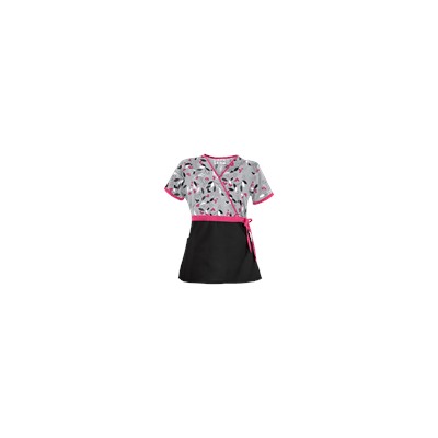UA Nature's Heart Silver Mock Wrap Scrub Top