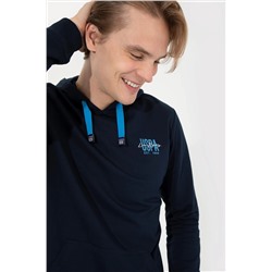 Erkek Lacivert Kapüşonlu Basic Sweatshirt