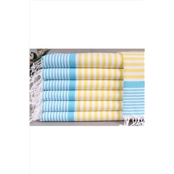 Kayra Export, Peştemal Sarı-turkuaz Bulaşık Kurulama Bezi Küçük Boy 60x100 Cm Pamuk Peştemal Hediyelik Peştemal
