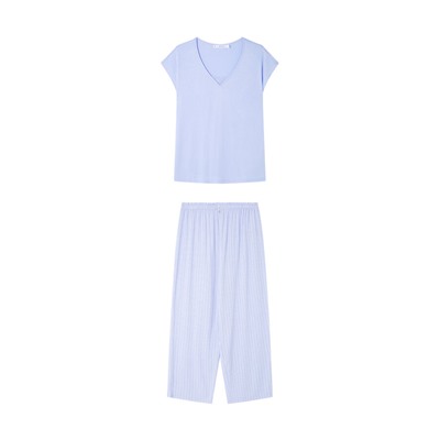 Pijama Capri viscosa azul rayas