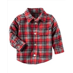 Plaid Button-Front Shirt