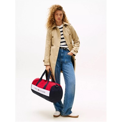 Tommy Logo Colorblock Canvas Duffle Bag