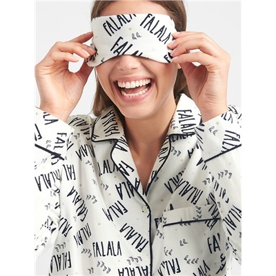 Flannel PJ set with eye mask