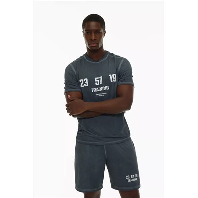 Faded-effect sports T-shirt