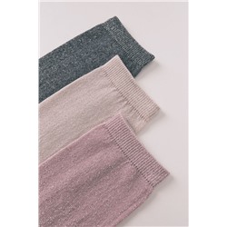 Pack 3 calcetines largos algodón lurex