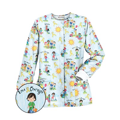 UA Golden Children White Print Scrub Jacket