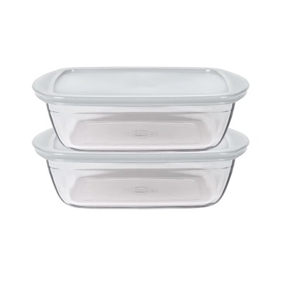 Pyrex® Daily Frischhaltedosen rechteckig, 2er Set, aus Borosilikatglas