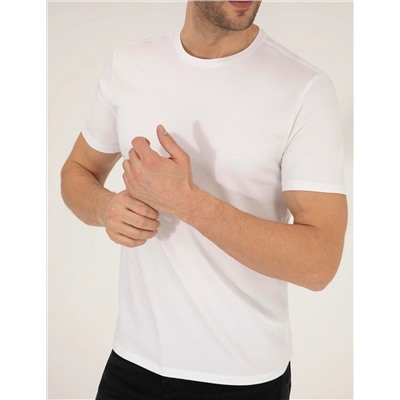 Beyaz Slim Fit Basic Tişört