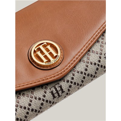 Gold-Tone Monogram Flap Wallet