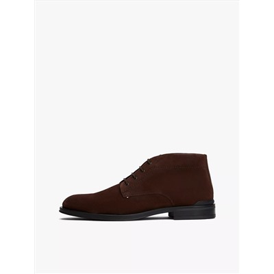 Lace-Up Suede Ankle Boot