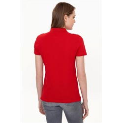 Kadın Kırmızı Basic Polo Yaka Tişört