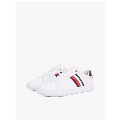 Stripe Leather Cupsole Sneaker