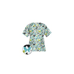UA Flutter Flattery Black Print Scrub Top