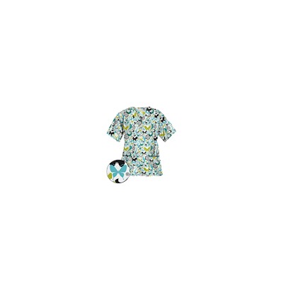 UA Flutter Flattery Black Print Scrub Top