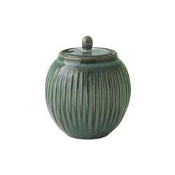 Сахарница, 9 см, 250 мл, фарфор P, зеленая, Полосы, Gallery, 59699