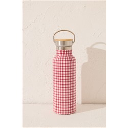 Botella Snoopy cuadros vichy rojo