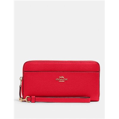 Accordion Zip Wallet With Wristlet Strap