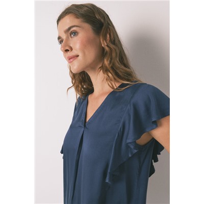 Pijama Capri viscosa floral azul