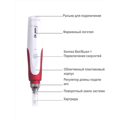 [DR.PEN] Аппарат для лица, тела, кожи головы ДЕРМАПЕН N2 профессиональный домашний гаджет, 1 шт