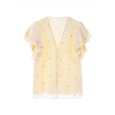 Camisa de seda Crudo